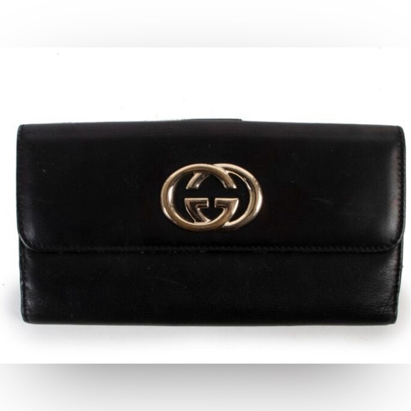 GUCCI
Calfskin Interlocking G French Wallet Black - Picture 1 of 10
